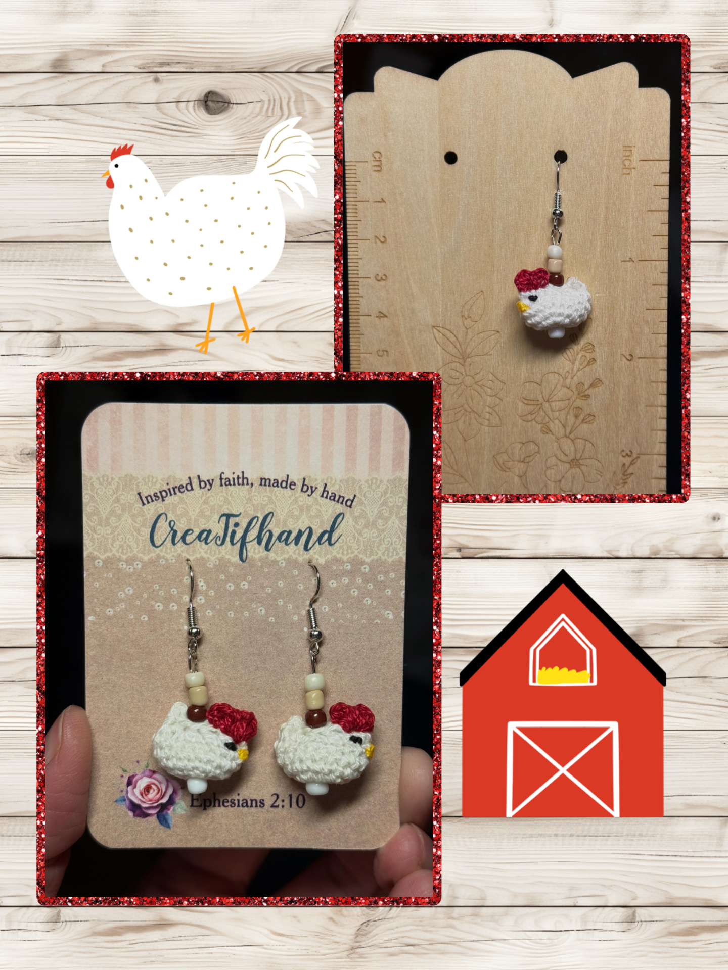 Chicken Earrings