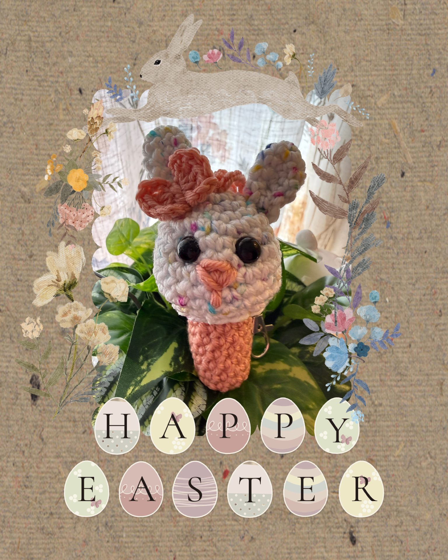 Customizable bunny holder bow and base