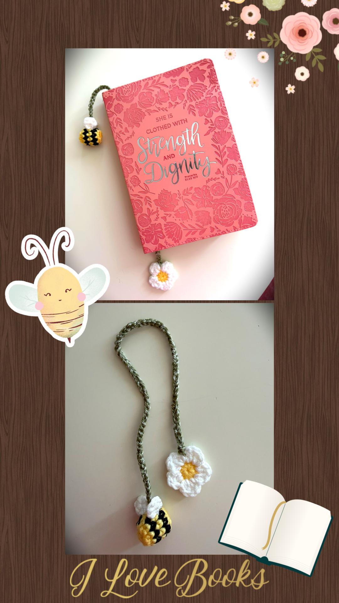 Bee crochet bookmark