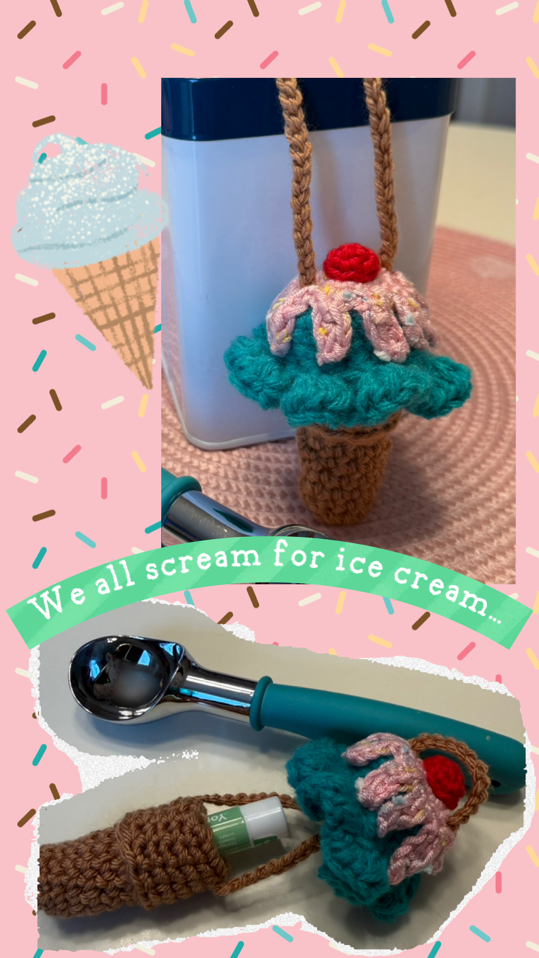 Ice cream chapstick holder