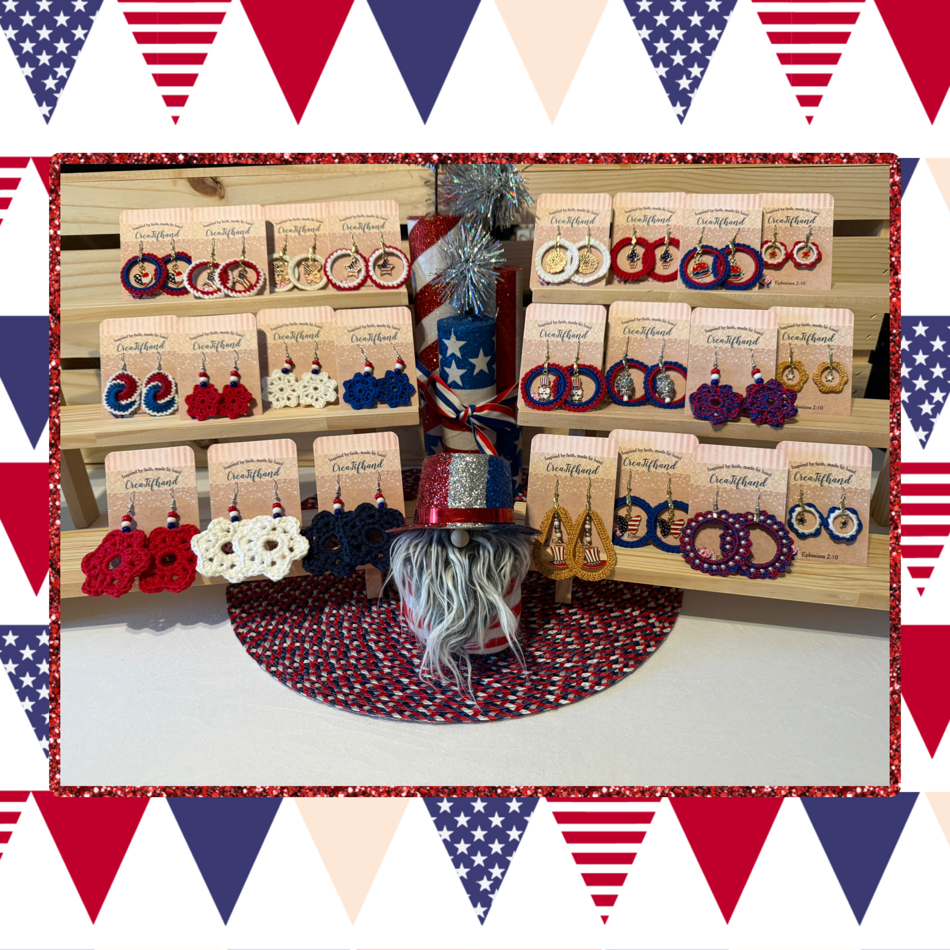 Patriotic Earrings Heading